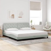 vidaXL Estrutura de cama sem colchão 200x200 cm veludo cinzento-claro