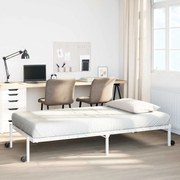 Estrutura de cama sem colchão Dobrável 75x190 cm aço branco