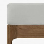 Lençol De Baixo Em Algodão Percal De 180 Fios Para Cama De 90 Cm Agassi Cinza Névoa & Cama 90cm (90 X 200 X 40 Cm) - Sklum