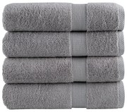 vidaXL Toalhas de mãos premium SOLUND 4pcs 50x100 cm 600 gsm cinzento