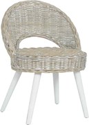 vidaXL Cadeira em vime Kubu branco