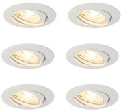 Conjunto de 6 Focos Embutidos Brancos GU10 35mm - Edu