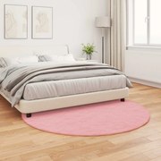 vidaXL Tapete de Pelo Sintético de Coelho Olite Rosa Ø 160 cm