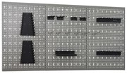 vidaXL Placas perfuradas de parede 3 pcs 40x58 cm aço