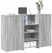 vidaXL Balcão recepção 155x50x103,5 cm madeira cinzento sonoma