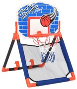 vidaXL Conjunto de basquetebol multifuncional infantil piso e parede
