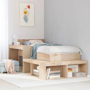 vidaXL Mesa de cabeceira com secretária 232x122x75 cm pinho maciço