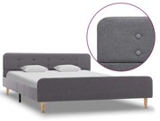 vidaXL Estrutura de cama em tecido 160x200 cm cinzento-claro