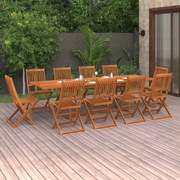 vidaXL 11 pcs conjunto de jantar para jardim 280x90x75cm acácia maciça