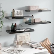 vidaXL Prateleiras de parede suspensas 4 pcs 60x23,5x3,8 cm MDF preto