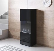 Vitrine Lukis de 128cm - Preto - Design Moderno