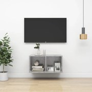 vidaXL Armário de parede para TV derivados de madeira cinza cimento