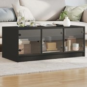 vidaXL Mesa de centro c/ portas de vidro 102x50x42 cm preto