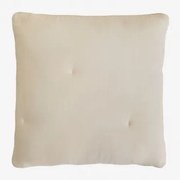 Coussin Carré 50x50 Cm En Gaze De Coton Becourd Crema - Sklum