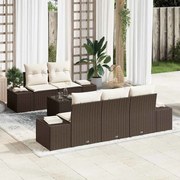 vidaXL Conjunto de Sofá de Jardim com 6 Peças e Almofadas em Rattan Sintético Marrom