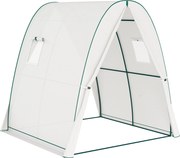 Outsunny Estufa de jardim 1,8 x 1,8 x 2 m com portas enroláveis e grandes janelas, estufa túnel de jardim, branco | Aosom Portugal