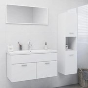 vidaXL Conjunto de móveis de casa de banho derivados de madeira branco