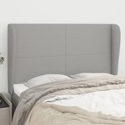 Cabeceira de cama c/ abas tecido 147x23x118/128cm cinza-claro