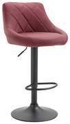 Banco de bar Lazio em couro sintético e com estrutura preta 46 x 83-104 x 46 cm Vermelho bordô