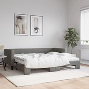 vidaXL Sofá-cama c/ gavetão e colchões 80x200cm tecido cinzento-escuro