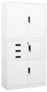 vidaXL Armário de escritório 90x40x180 cm aço branco