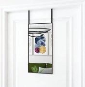 vidaXL Espelho para porta 30x60 cm vidro e alumínio preto