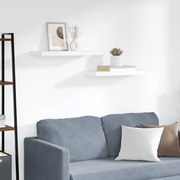 vidaXL Prateleiras de parede suspensas 2 pcs 60x23,5x3,8cm MDF branco