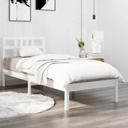 vidaXL Estrutura de cama 100x200 cm madeira maciça branco