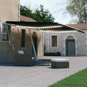 vidaXL Toldo retrátil manual com LED 500x300 cm antracite