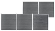 vidaXL Painel de vedação para jardim 872x186 cm WPC cinzento