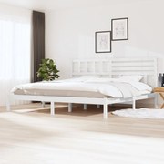 Estrutura de cama 200x200 cm pinho maciço branco