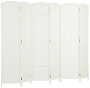 HOMCOM Biombo de 6 Painéis Separador de Ambientes Dobrável 240x170 cm para Sala de Estar Dormitório Escritório Branco | Aosom Portugal