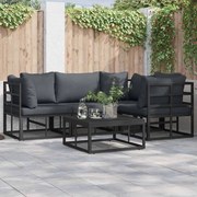 vidaXL Conjunto de Sofá de Jardim 4 pcs Preto 213 x 143 x 71 cm