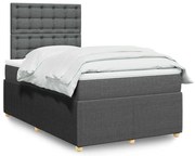 Cama com molas/colchão 120x200 cm tecido cinzento-escuro
