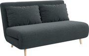 HOMCOM Sofá-cama, cama para hóspedes, encosto reclinável em 3 posições, cotelê, até 120 kg, 141 x 90 x 81 cm, Cinza escuro | Aosom Portugal