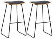 vidaXL Bancos de bar 2 pcs couro artificial preto