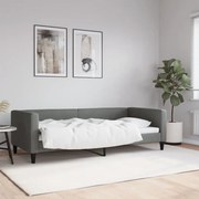 Sofá-cama 90x200 cm tecido cinzento-escuro