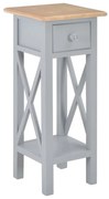 vidaXL Mesa lateral 27x27x65,5 cm madeira cinzento