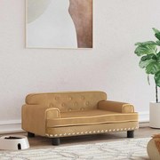 vidaXL Cama para cães 70x45x30 cm veludo castanho