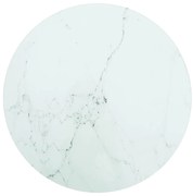 vidaXL Tampo mesa Ø40x0,8 cm vidro temperado design mármore branco