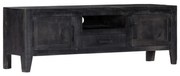 vidaXL Móvel de TV 118x30x40 cm madeira de mangueira maciça preto