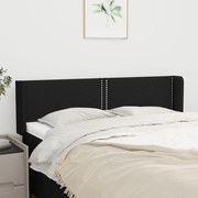 Cabeceira de cama c/ abas tecido 147x16x78/88 cm preto