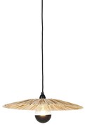 Candeeiro suspenso rural preto com corda 45 cm - Leia Rústico ,Oriental