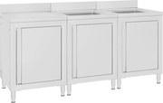 vidaXL Armário c/ lava-louça cozinha comercial 180x60x96cm aço inoxid.
