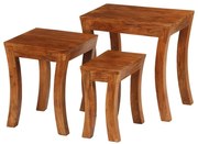 vidaXL Mesas encastrar 3 pcs madeira acácia maciça 50x35x50cm castanho