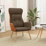 vidaXL Cadeira de descanso PVC e tecido castanho