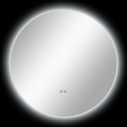 Kleankin Espelho Redondo Luminoso LED de Banheiro Ø 70 cm de Parede Interruptor Tátil de Iluminação Sistema Antineblina 35 W Prateado | Aosom Portugal