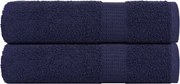 vidaXL Toalhas banho FROGN 2pcs 70x140 cm 360 g/m² azul marinho