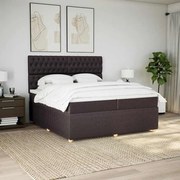 vidaXL Cama com molas/colchão 200x200 cm tecido castanho-escuro