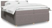 vidaXL Cama com molas/colchão 200x200 cm tecido castanho-acinzentado